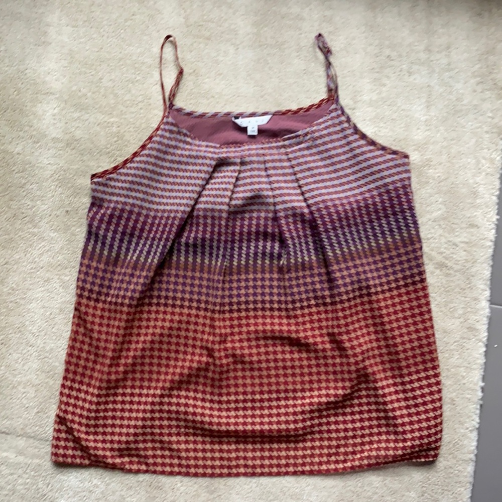 CABI SZ M HOUNDSTOOTH CAMI LINED  TANK TOP SHIRT